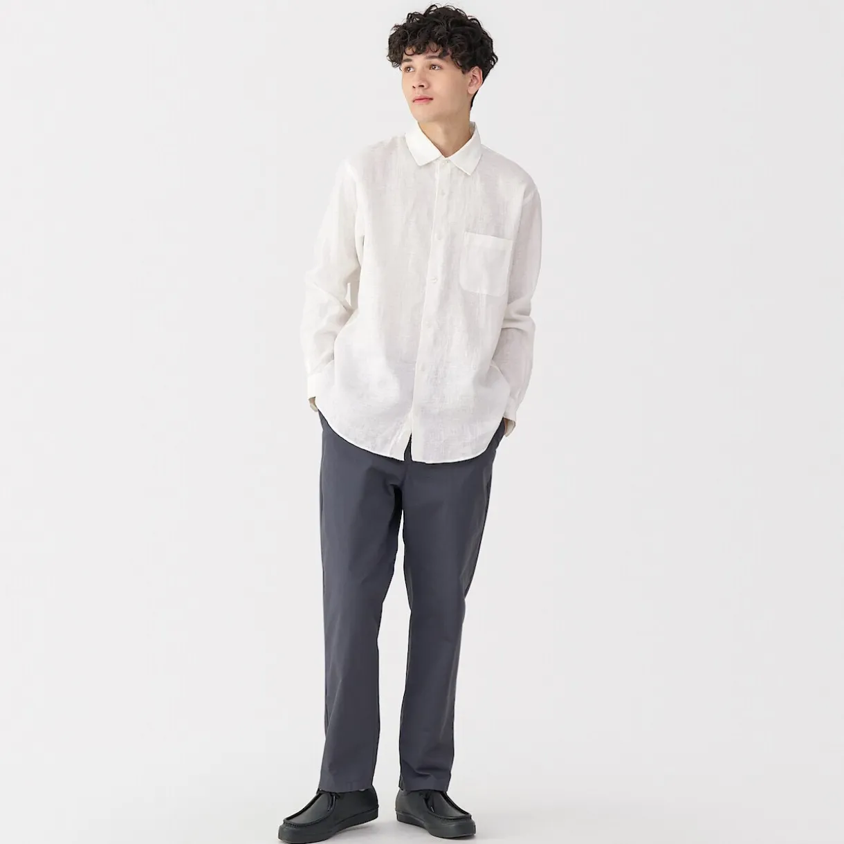 Chemise en lin lavé pour homme