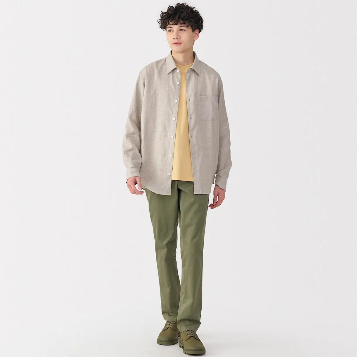 Chemise en lin lavé pour homme
