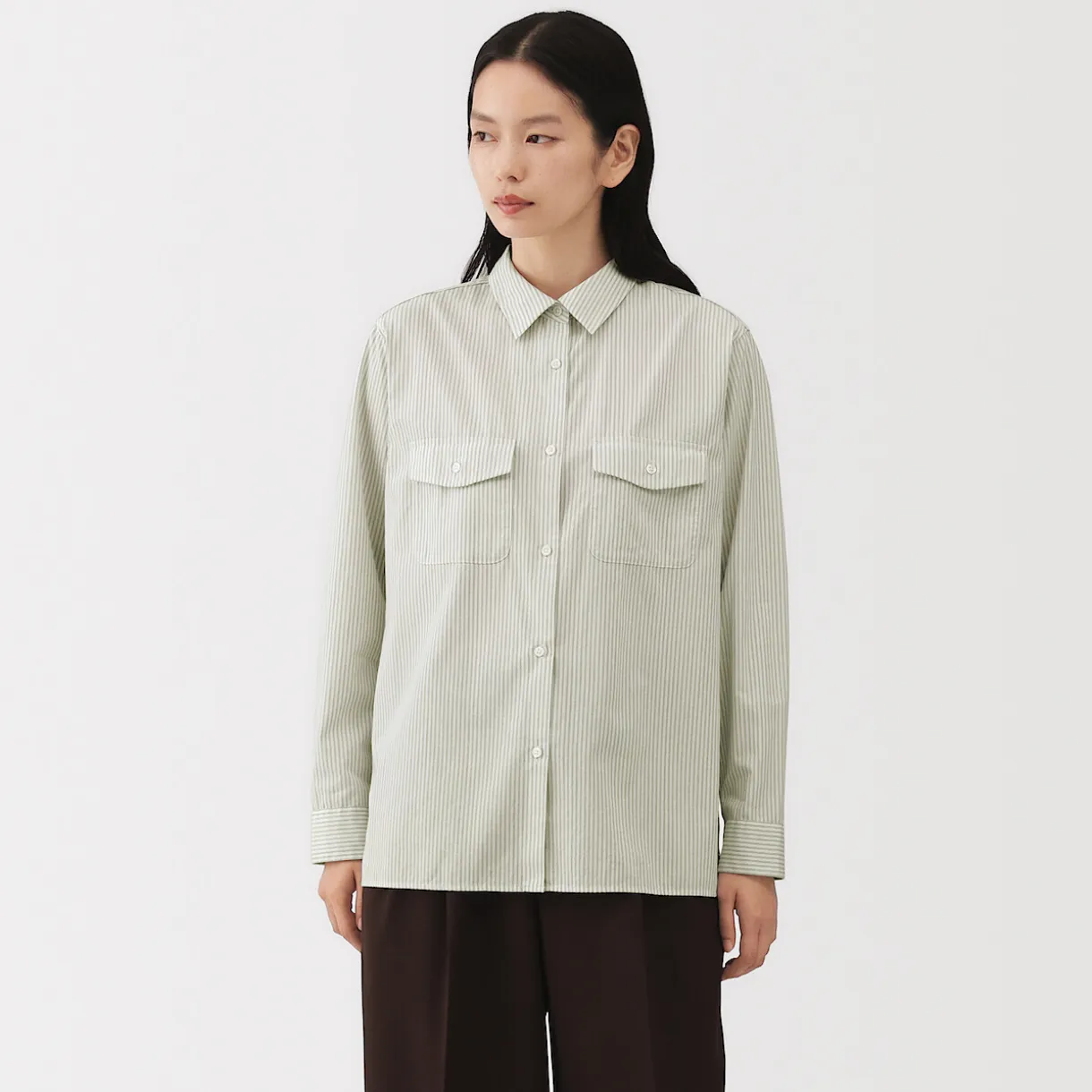 Chemise en popeline de coton pour femme