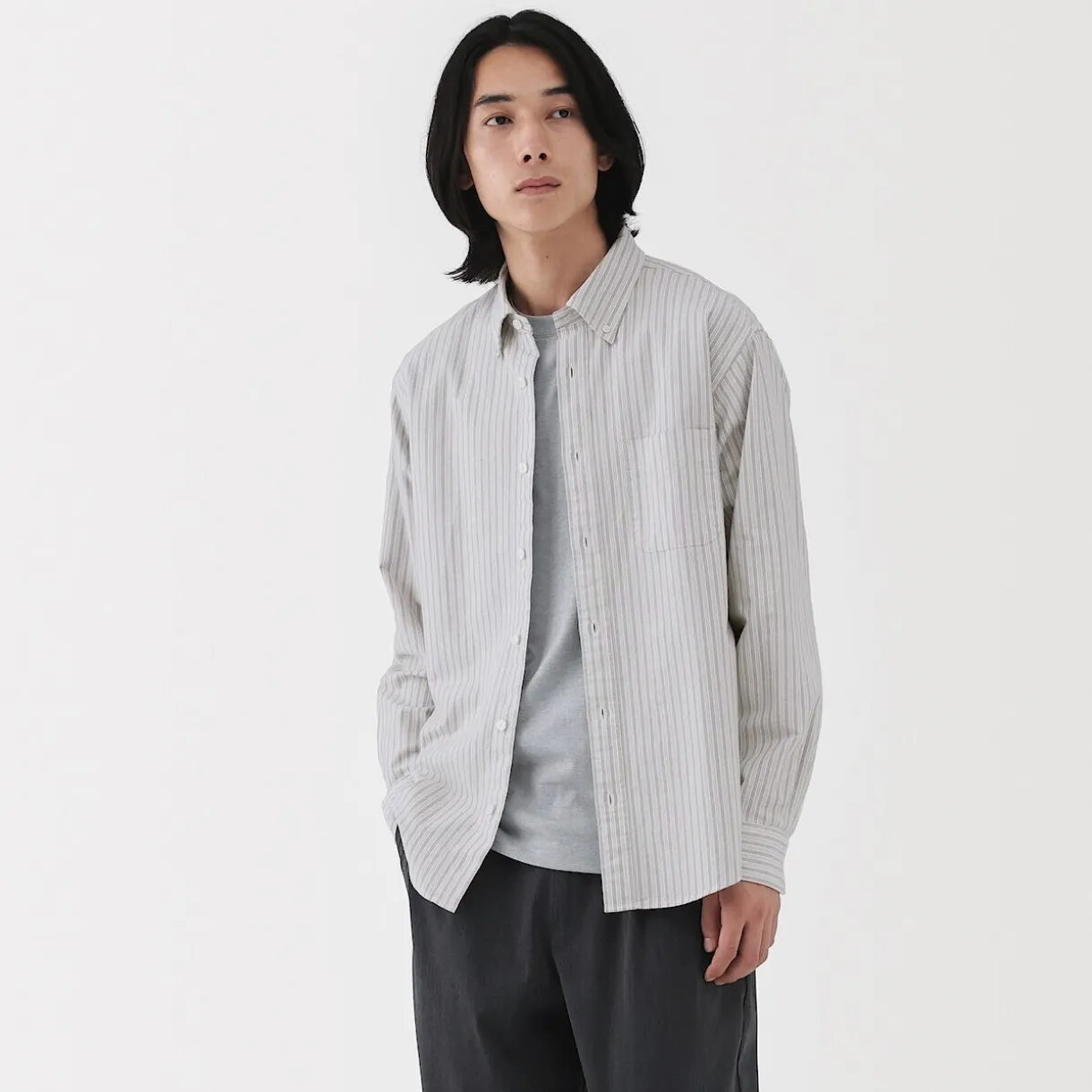Chemise Oxford en coton lavé pour homme…