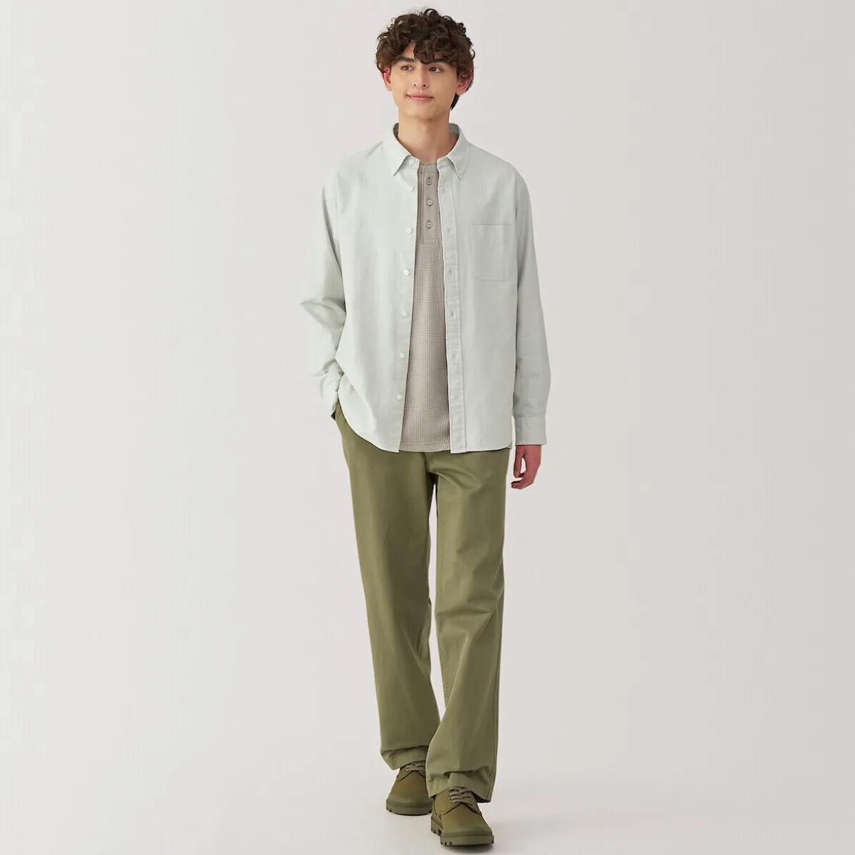 Chemise Oxford en coton lavé pour homme…