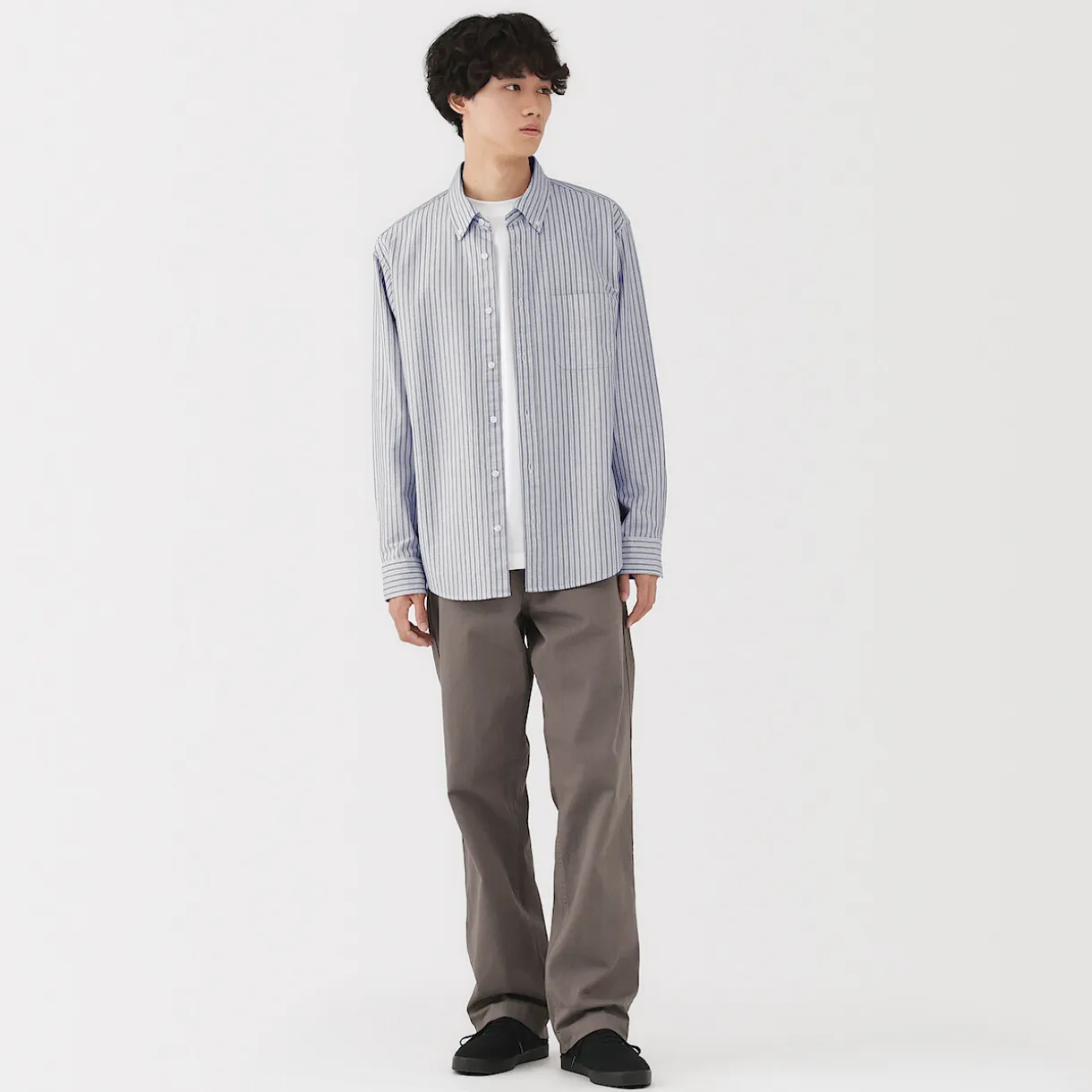 Chemise Oxford en coton lavé pour homme