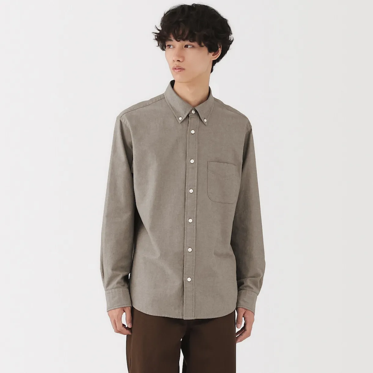 Chemise Oxford en coton lavé pour homme