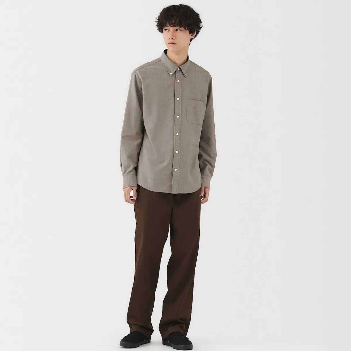 Chemise Oxford en coton lavé pour homme