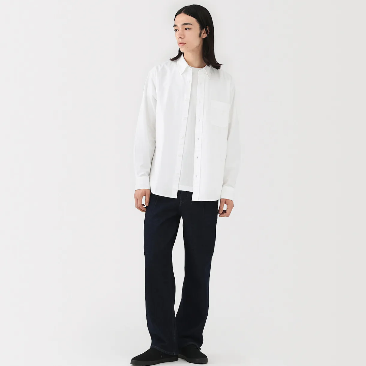 Chemise Oxford en coton lavé pour homme