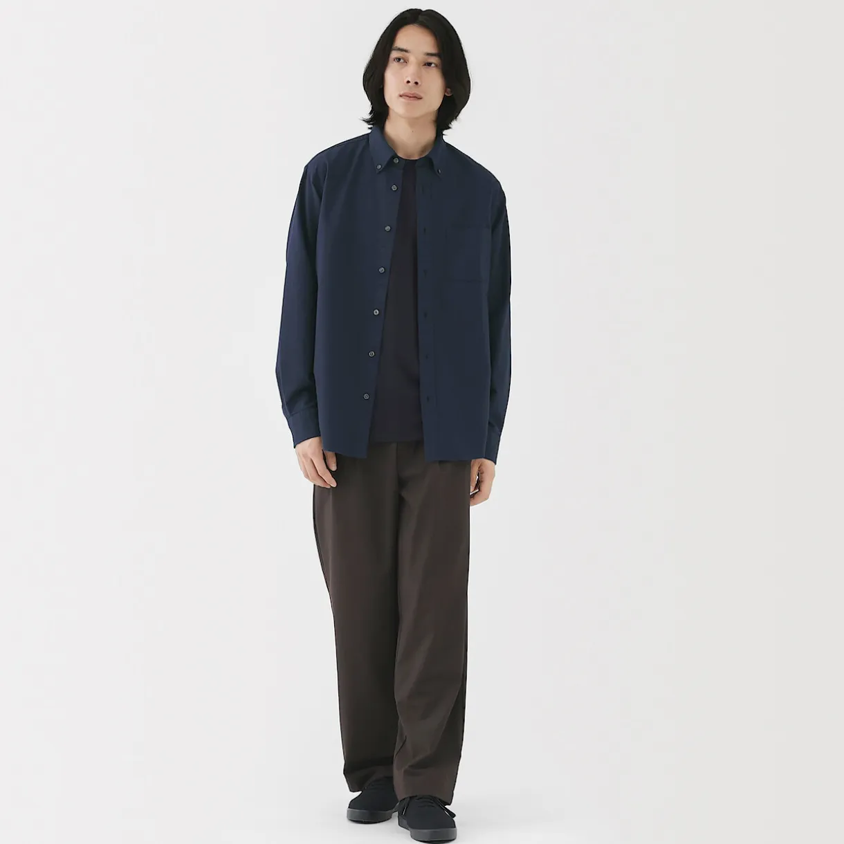 Chemise Oxford en coton lavé pour homme