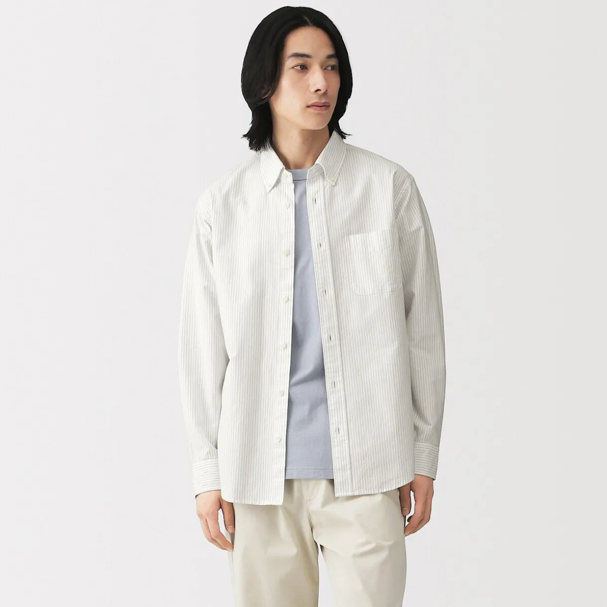 Chemise Oxford en coton lavé pour homme
