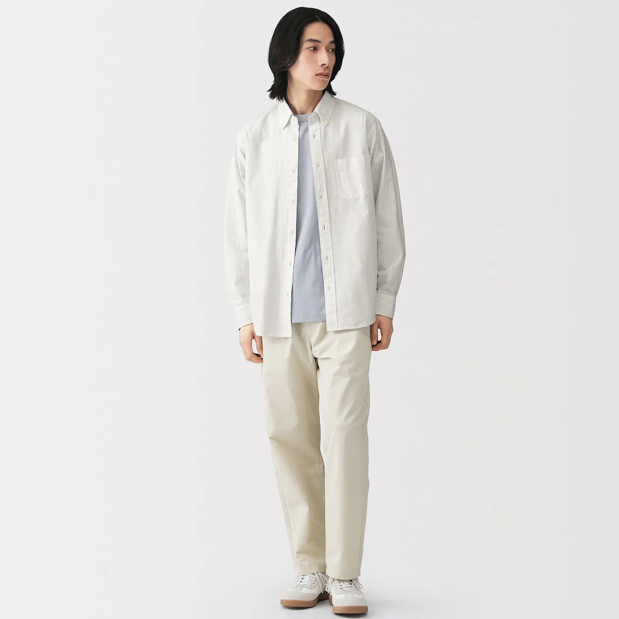 Chemise Oxford en coton lavé pour homme