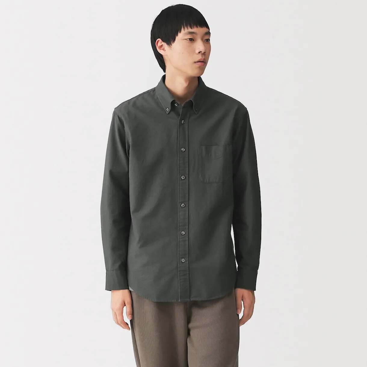 Chemise Oxford en coton lavé pour homme