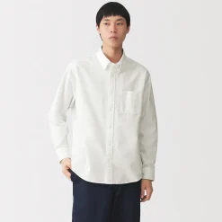 Chemise Oxford en coton lavé pour homme