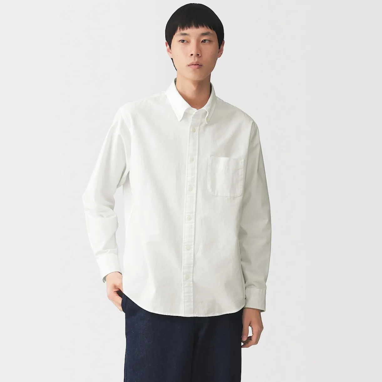 Chemise Oxford en coton lavé pour homme