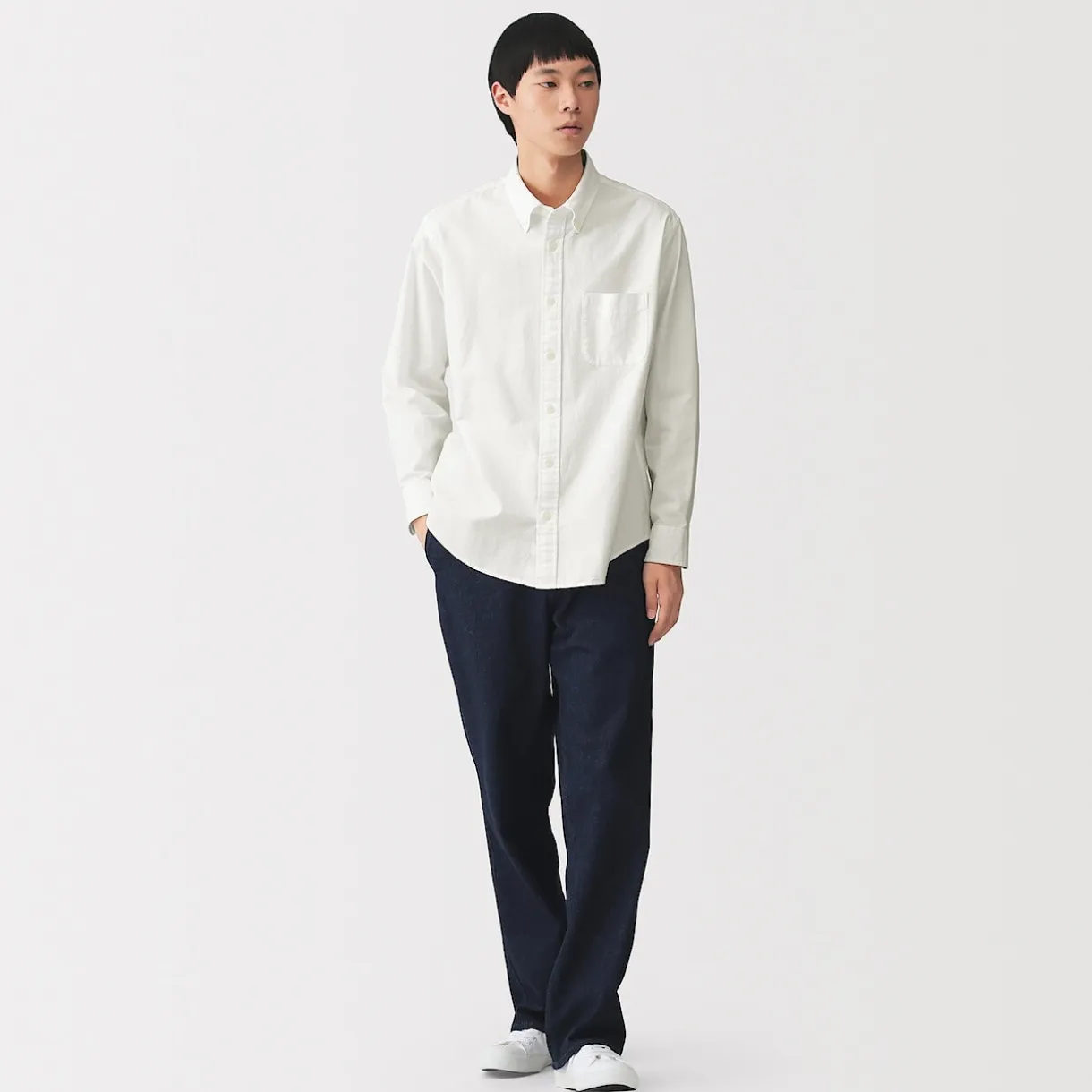 Chemise Oxford en coton lavé pour homme
