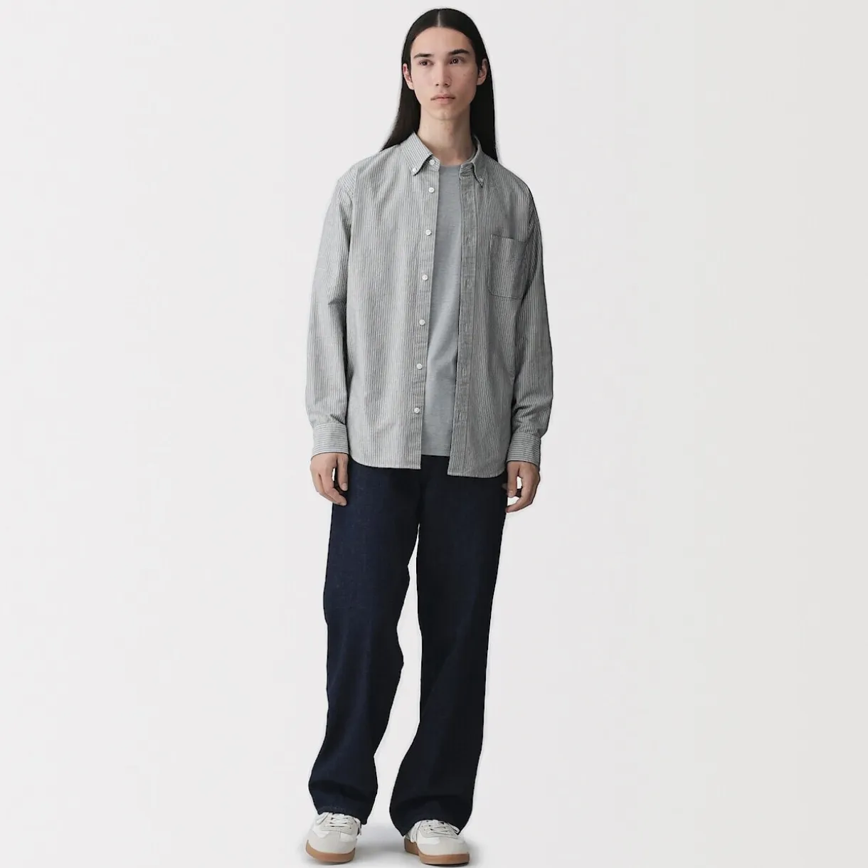 Chemise Oxford en coton lavé pour homme