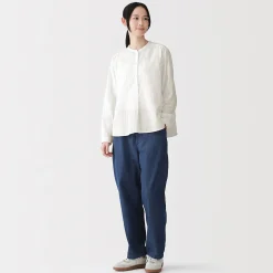 Chemisier en double gaze en mélange de kapok pour femme