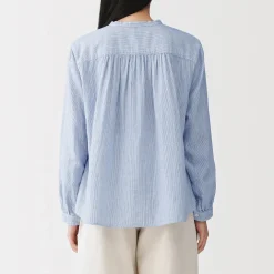 Chemisier en double gaze en mélange de kapok pour femme