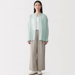 Chemisier transparent en coton biologique à haute torsion