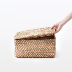 Couvercle pour panier en rotin L35X P36X H3cm