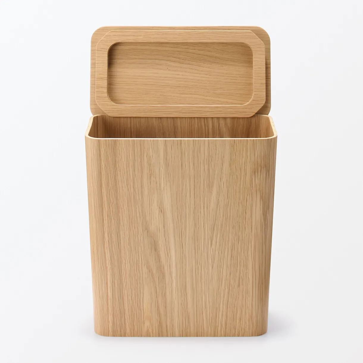 Couvercle pour poubelle rectangulaire en bois