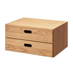 Demi bloc‐tiroir en chêne ‐ 2 tiroirs horizontaux (Dont Eco‐part. 0,82 €)