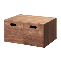 Demi Bloc‐tiroir en noyer ‐ 2 tiroirs (Dont Eco‐part. 0,82 €)