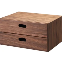 Demi Bloc‐tiroir en noyer ‐ 2 tiroirs horizontaux (Dont Eco‐part. 0,82 €)