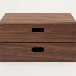 Demi Bloc‐tiroir en noyer ‐ 2 tiroirs horizontaux (Dont Eco‐part. 0,82 €)