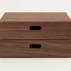 Demi Bloc‐tiroir en noyer ‐ 2 tiroirs horizontaux (Dont Eco‐part. 0,82 €)