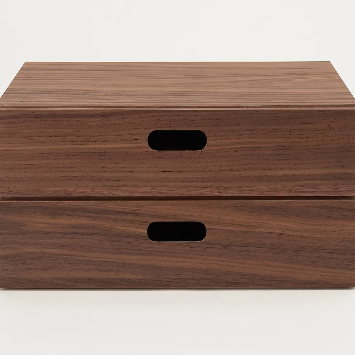 Demi Bloc‐tiroir en noyer ‐ 2 tiroirs horizontaux (Dont Eco‐part. 0,82 €)