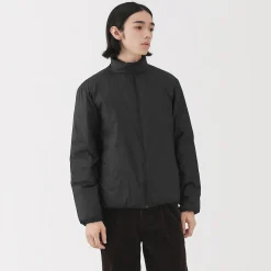 Doudoune légère pliable en nylon recyclé à col montant pour homme