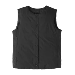 Doudoune légère pliable en nylon recyclé sans manche sans col pour femme