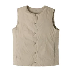 Doudoune légère pliable en nylon recyclé sans manche sans col pour femme