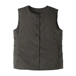 Doudoune légère pliable en nylon recyclé sans manche sans col pour femme