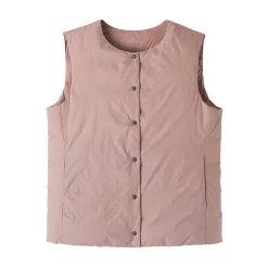 Doudoune légère pliable en nylon recyclé sans manche sans col pour femme