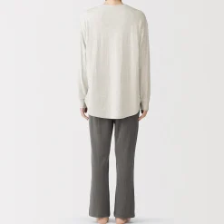 Ensemble de vêtements d'intérieur à manches longues en mélange de lyocell pour femme