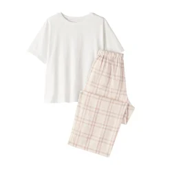 Ensemble d'intérieur avec pantalon en double gaze pour femme