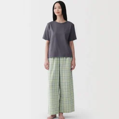 Ensemble d'intérieur avec pantalon en double gaze pour femme