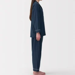 Ensemble pyjama à manches longues en gaze double pour femme
