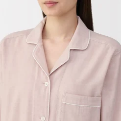 Ensemble pyjama à manches longues en gaze double pour femme
