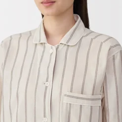 Ensemble pyjama à manches longues en gaze double pour femme