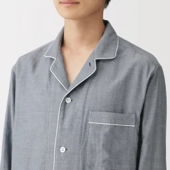 Ensemble pyjama à manches longues en gaze double pour homme