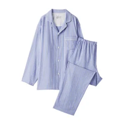 Ensemble pyjama à manches longues en gaze double pour homme