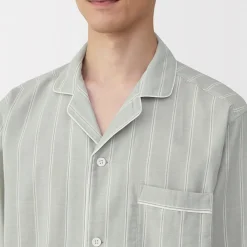 Ensemble pyjama à manches longues en gaze double pour homme