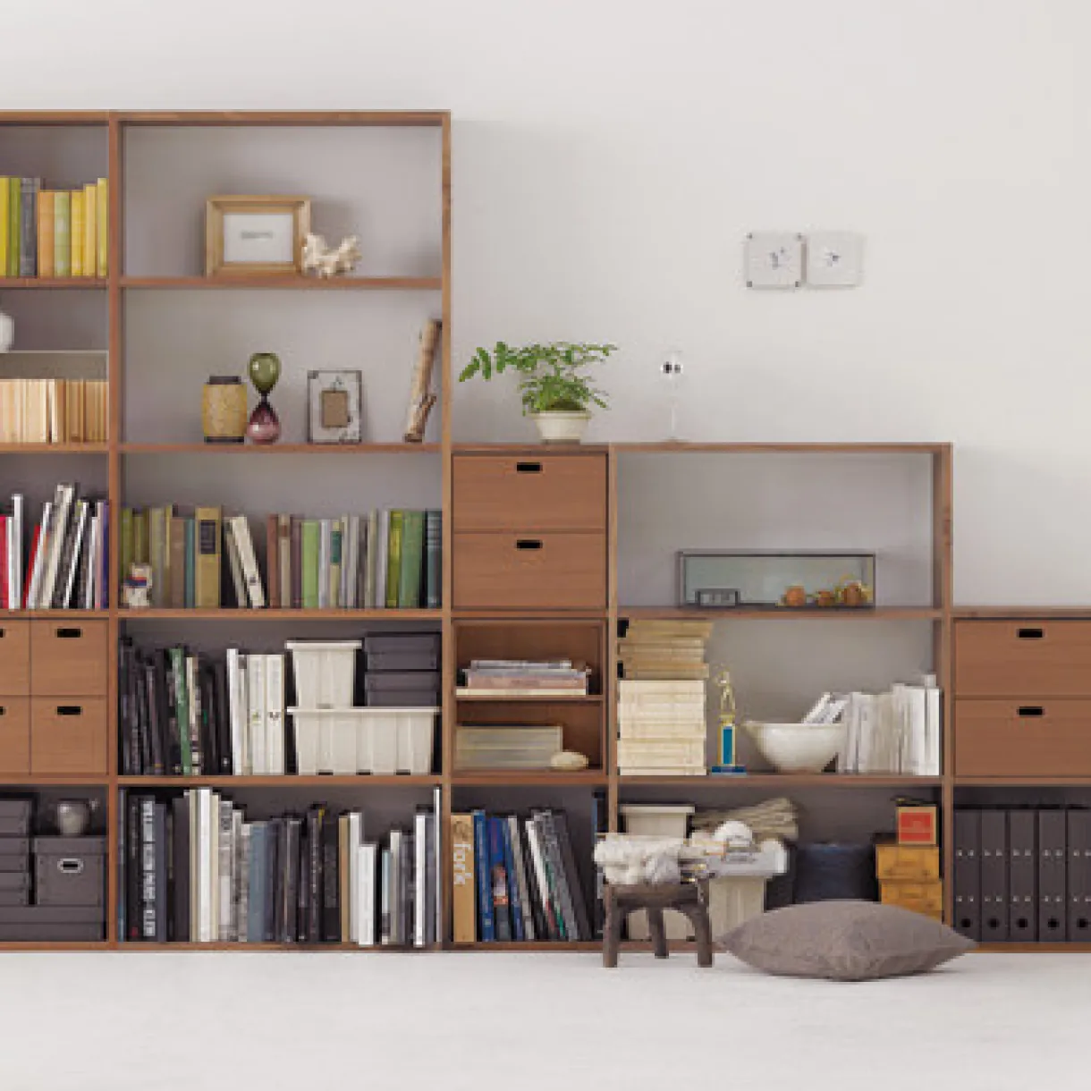 Etagère additionnelle en noyer ‐ 2 niveaux (Dont Eco‐part. 0,82 €)