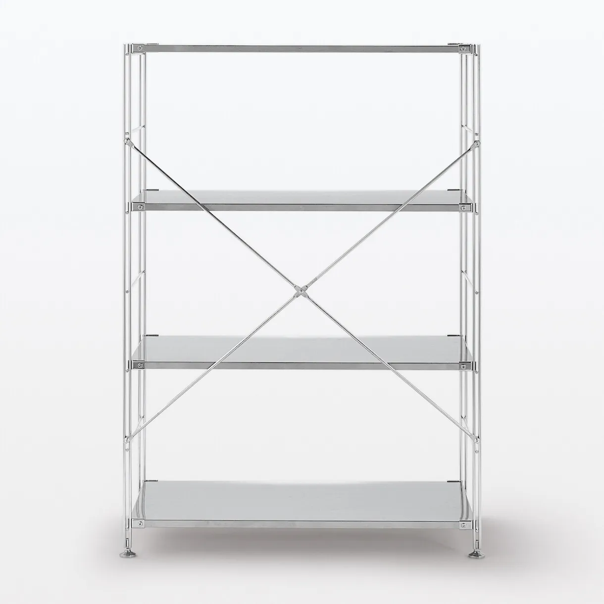 Etagère en acier inoxydable large ‐ 4 niveaux (Dont Eco‐part. 0,82 €)