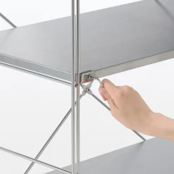 Etagère en acier inoxydable large ‐ 4 niveaux (Dont Eco‐part. 0,82 €)