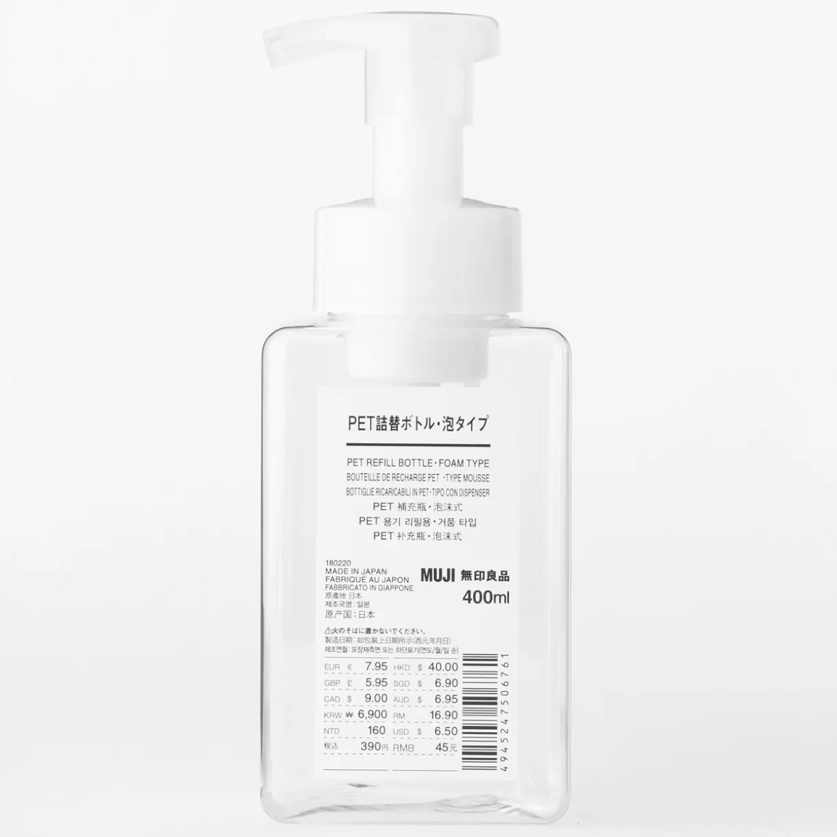 Flacon pompe mousse 400 ml