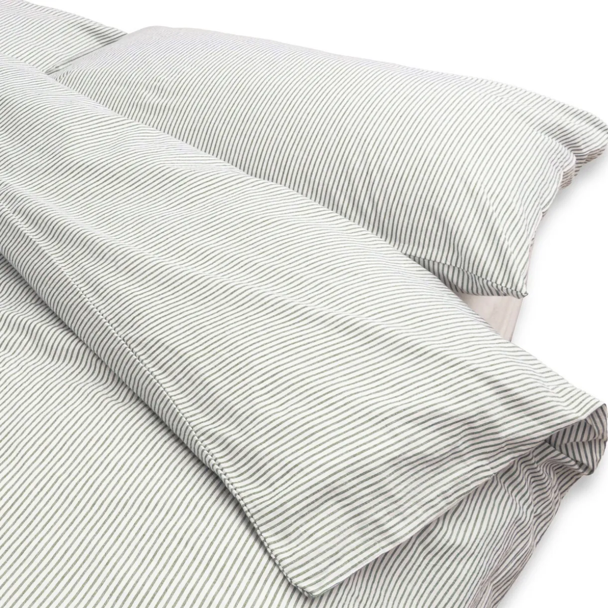 Housse de couette en coton délavé ‐ 210 x 210 cm, Rayé