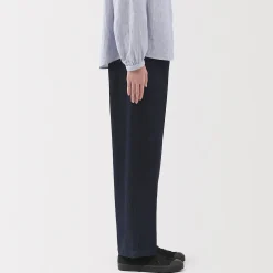 Jean denim coupe large en kapok mélangé pour femme