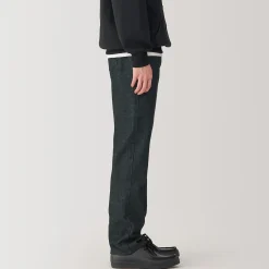 Jeans à Jambe Droite en Mélange de Kapok pour Homme ‐ Noir