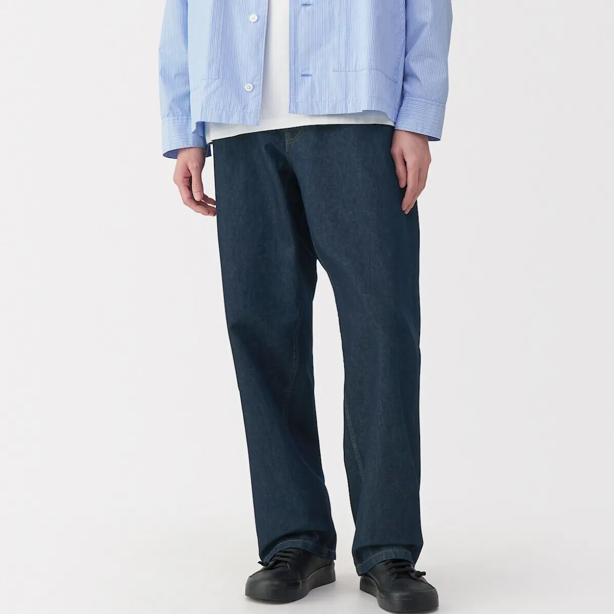 Jeans large en washi et denim pour homme